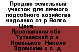 Продаю земельный участок для личного подсобного хозяйства недалеко от р.Волга › Цена ­ 240 000 - Ярославская обл., Тутаевский р-н, Новенькое (Николо-Эдомский с/с) д. Недвижимость » Земельные участки продажа   